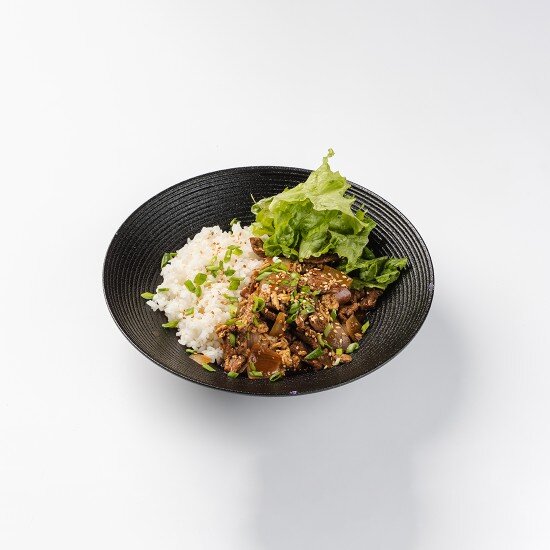 Жареная говядина с рисом