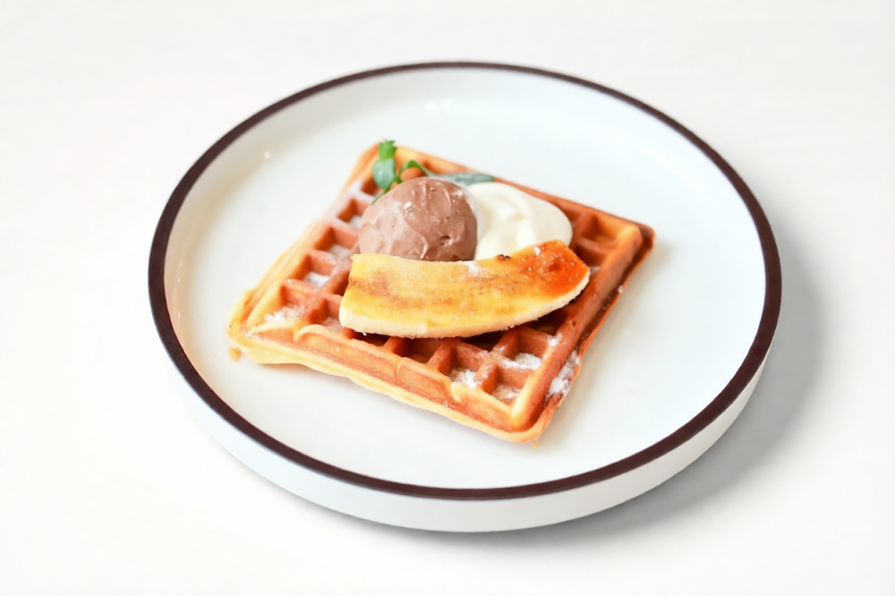 Вафля с Бананом и Мороженым