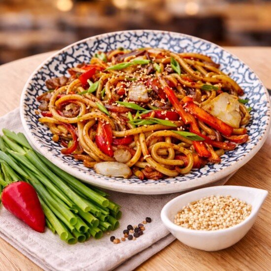 Вок лапша с курочкой в устричном соусе