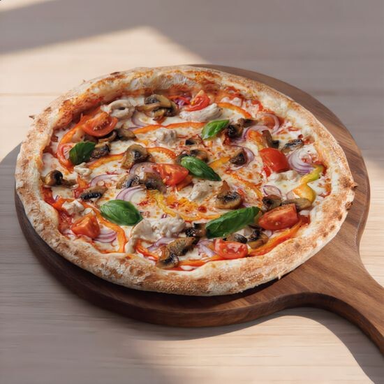 Пицца с курицей и болгарским перцем