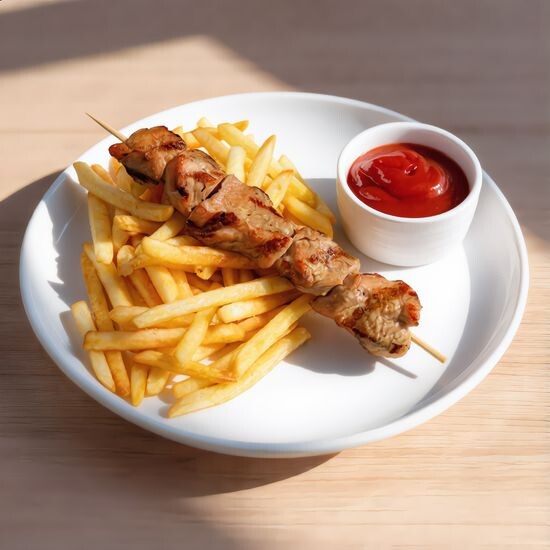 Шашлычок из индейки с гарниром на выбор