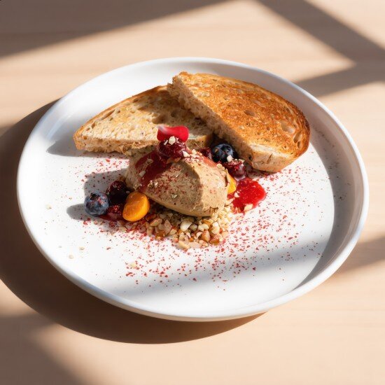 Паштет из куриной печени с вишневым конфи