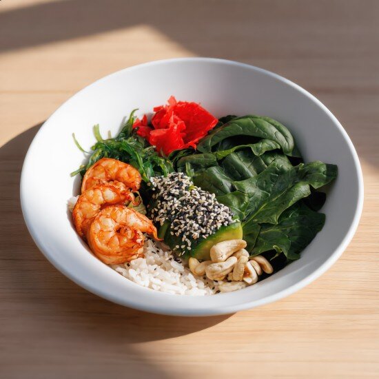 Боул с тигровыми креветками и кокосовым рисом