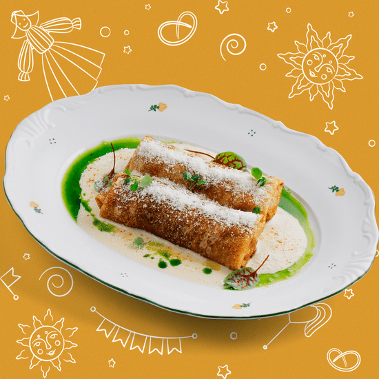 Блины с капустой и соусом бермонте