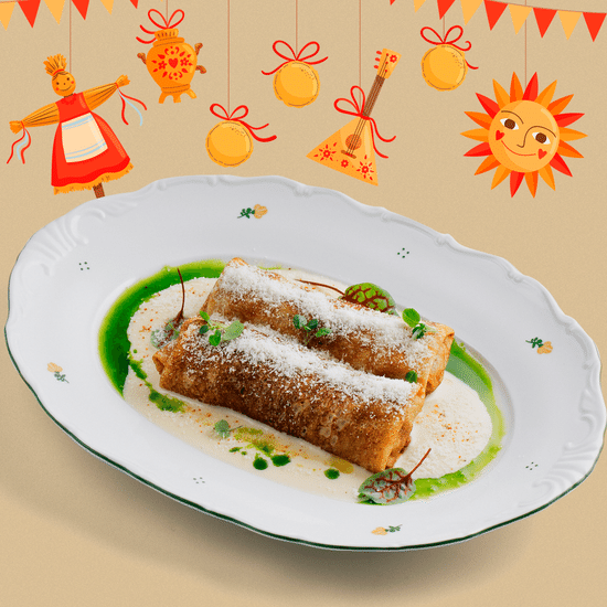 Блины с капустой и соусом бермонте