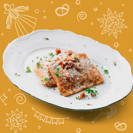 Блины с тамбовским окороком и моцареллой