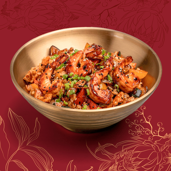 Вок Рис с креветками