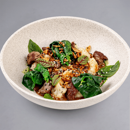 Говядина в перечно-грибном соусе