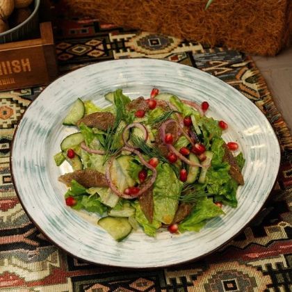 Салат с маринованой корюшкой