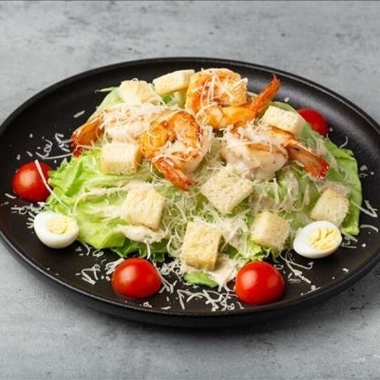 Салат «Цезарь с креветками»