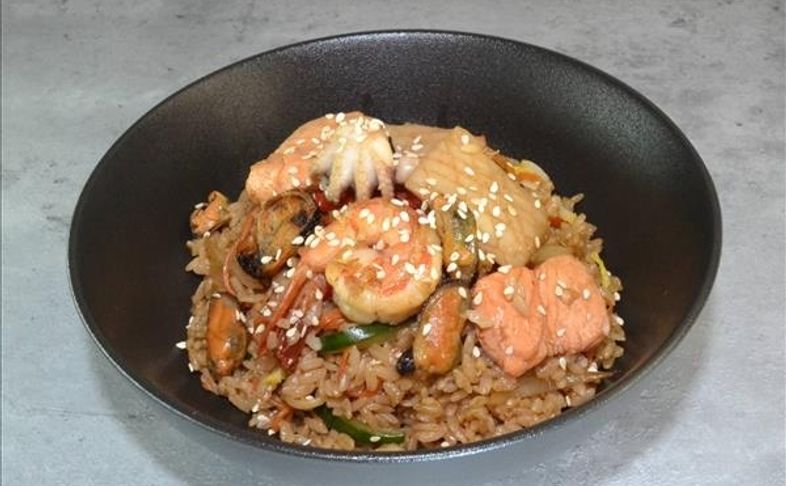 Рис с морепродуктами
