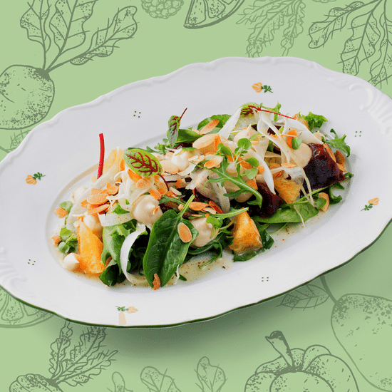 Салат со свеклой, апельсином и пармезаном