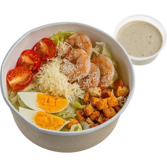 Салат «Цезарь» с креветками