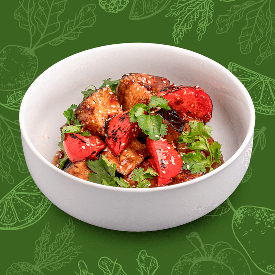 Хрустящие баклажаны с томатами