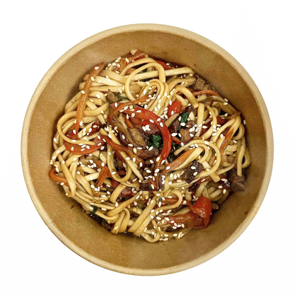 лапша с говядиной с соусом терияки