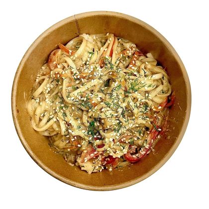 лапша с курицей в сливочном соусе