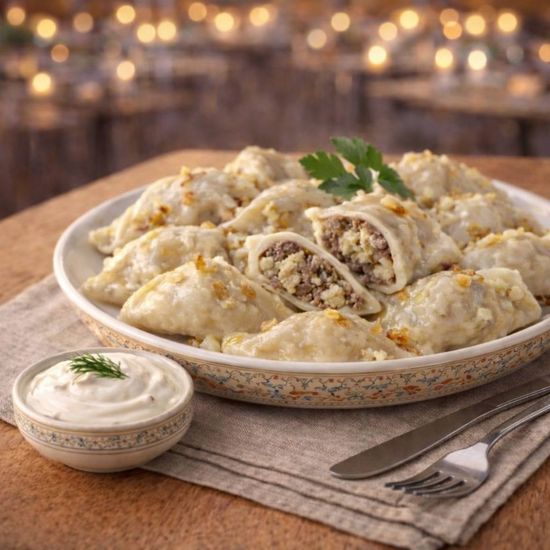 Вареники с картофелем и печенью