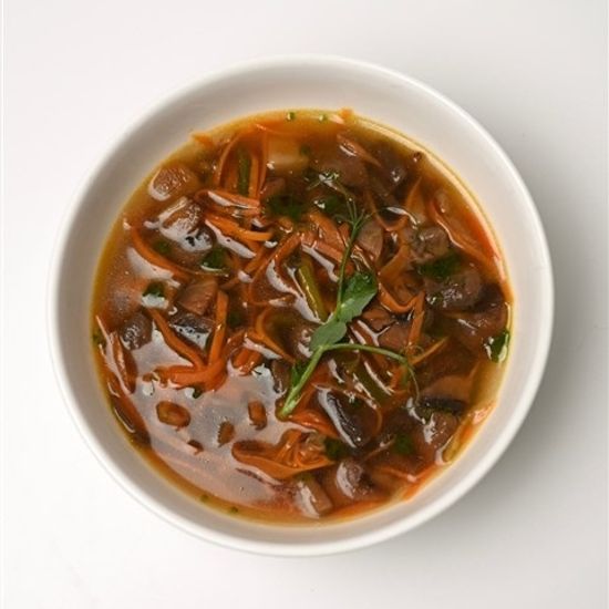 Грибная лапша с белыми грибами, собой и шампиньонами