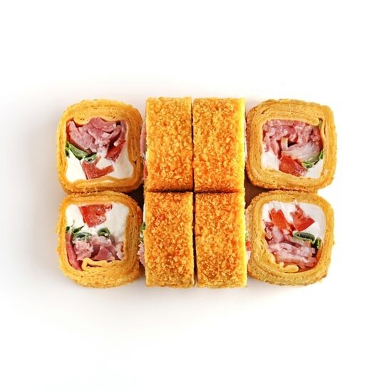 Тортилья темпура с беконом и зеленым луком