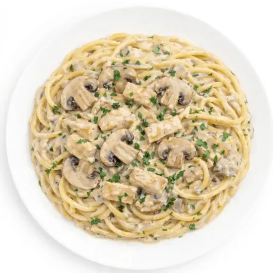 Паста Альфредо с курицей и грибами