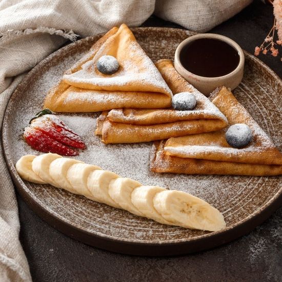 Блины с бананом и шоколадом