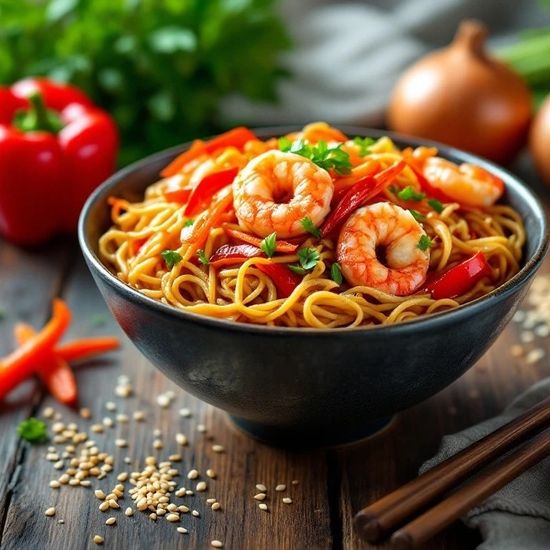 Яичная с креветками терияки