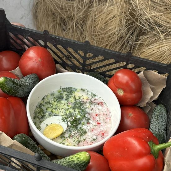 Окрошка на айране с копчен. курицей (350 г)