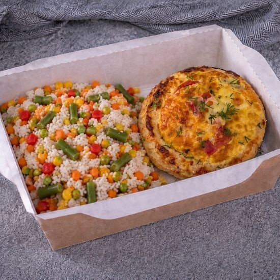 Рис с овощами с гнездом куриным
