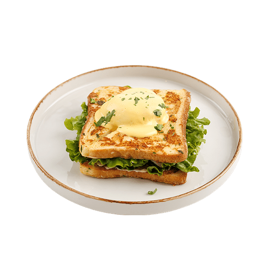 Сендвич с курицей и яйцом пашот