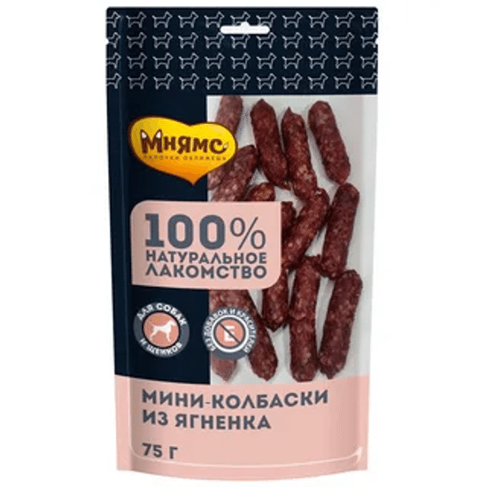 Мнямс На каждый день лакомство для собак, мини-колбаски из ягнёнка, 75 г