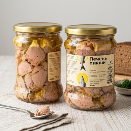 Печень пикши, стекло