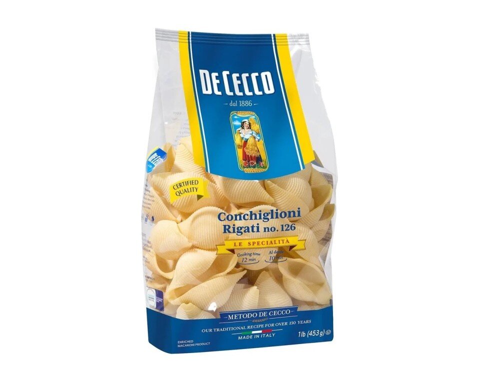 Паста De Cecco №126 Конкильони Ригати, Италия, 500 г