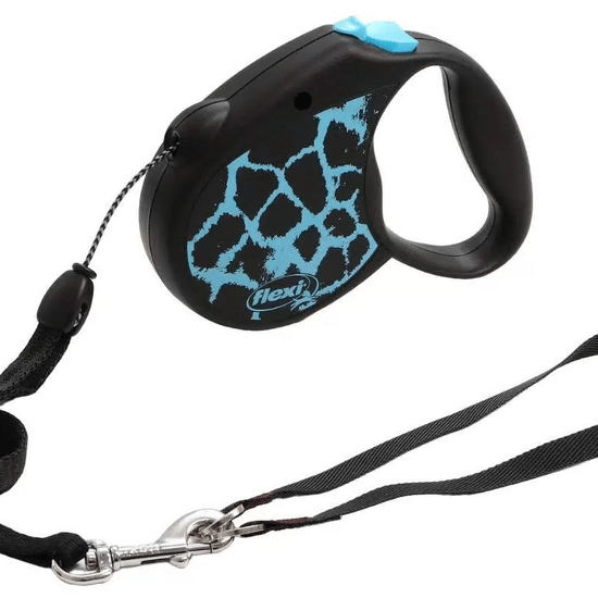 Flexi Safari Giraffe поводок-рулетка для собак до 12 кг, трос 5 м, размер 1 (S), синий