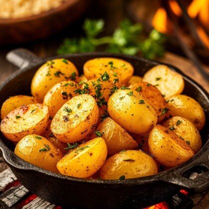 Молодой картофель на углях