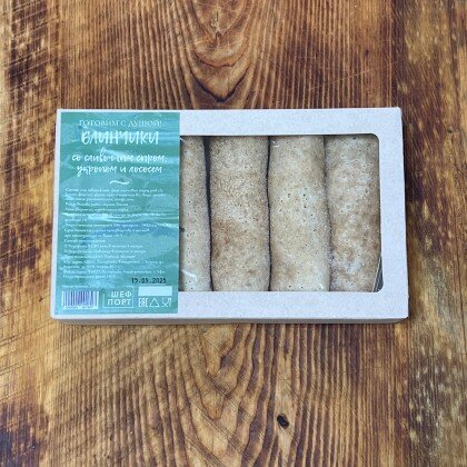 Блинчики со сливочным сыром, укропом и лососем с/с 1/350