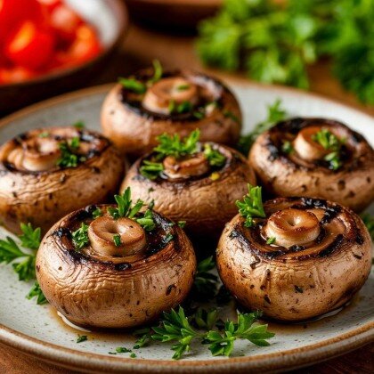 Шампиньоны на мангале