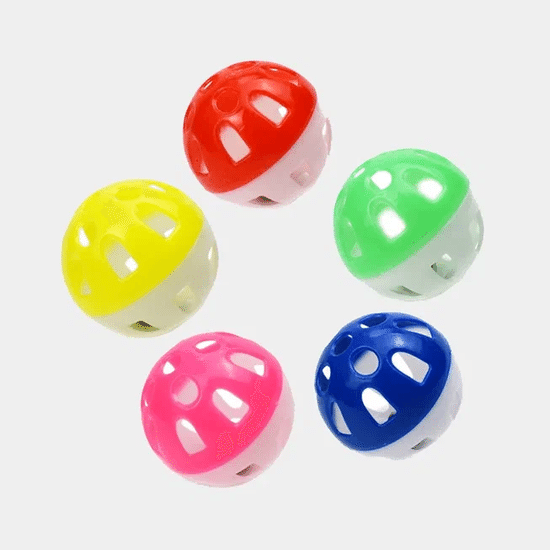 Игрушка для кошек мячик пластиковый с колокольчиком № 12, 4 см, 12 шт