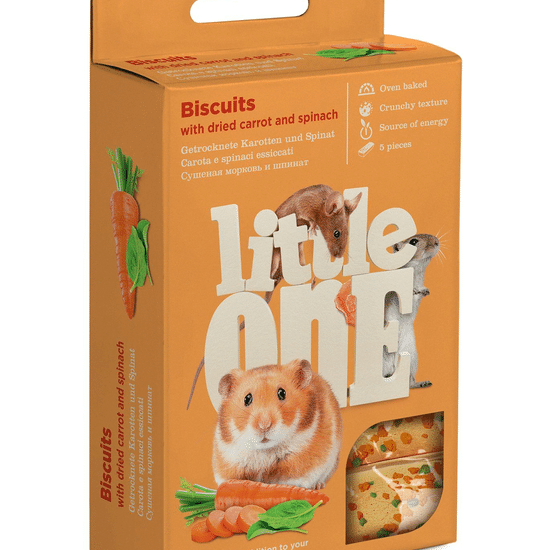 Little One бисквиты для грызунов с морковью и шпинатом, 35 г
