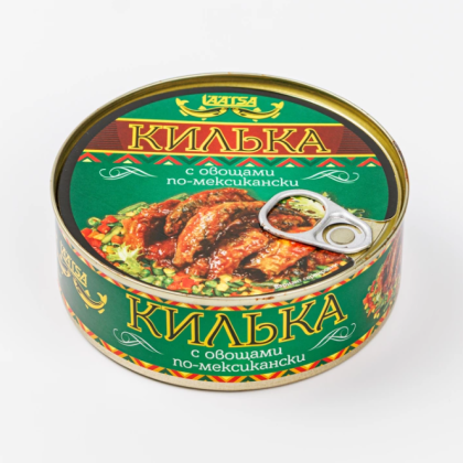 Килька каспийская с овощами по-мексикански в томатном соусе 240 гр