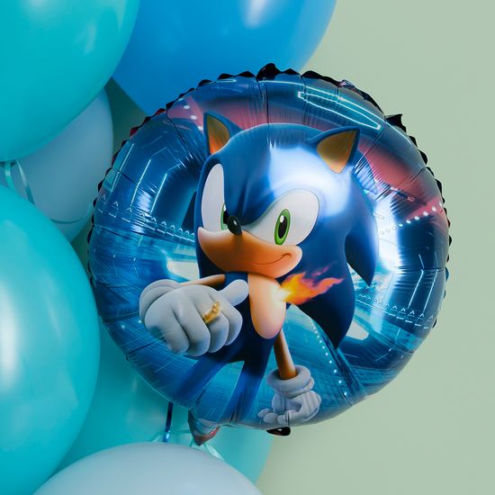 45 см, Круг, Ежик Аниме, Дизайн №2, Синий