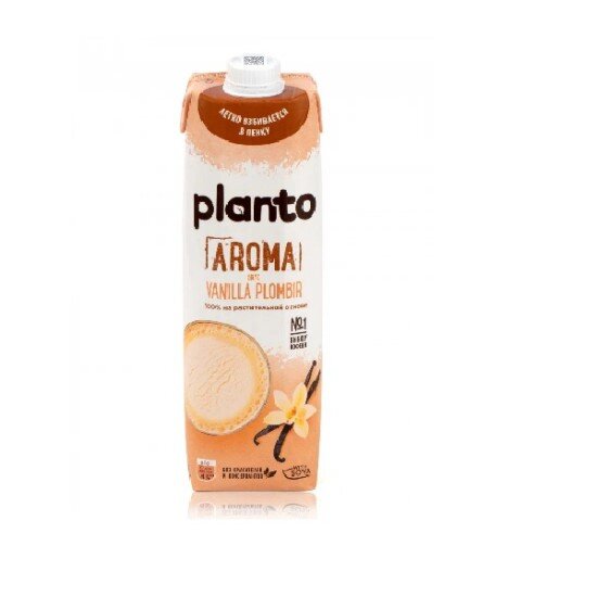 Растительное молоко PLANTO Aroma "Ванильный пломбир", обогащенное кальцием, 1 л