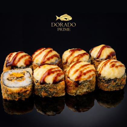 Запеченный-темпура с мидиями (8 шт)