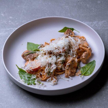 Спагетти с говяжьей вырезкой