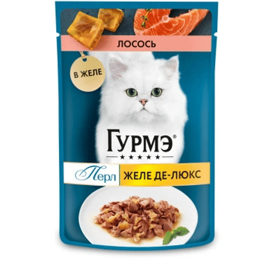 Гурмэ Перл Желе Делюкс пауч для кошек, лосось, 75 г (9006)