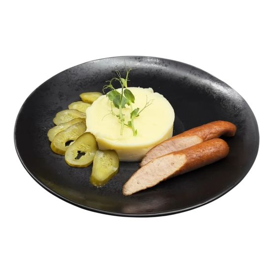 Куриная колбаска с картофельным пюре