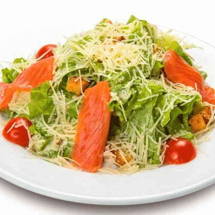 Салат «Цезарь с семгой»