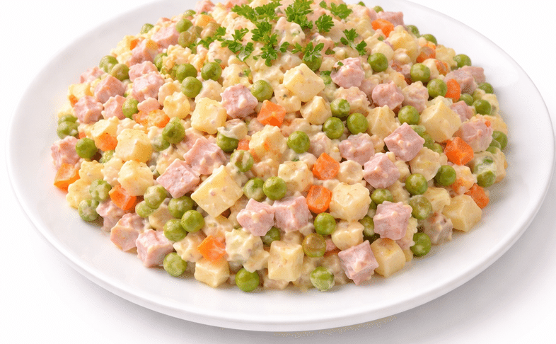 Салат "Оливье с колбасой"