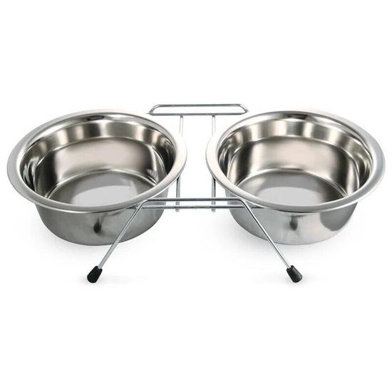 Triol миска металлическая на подставке, 2×1,6 л