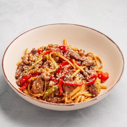 Вок удон с говядиной соус терияки