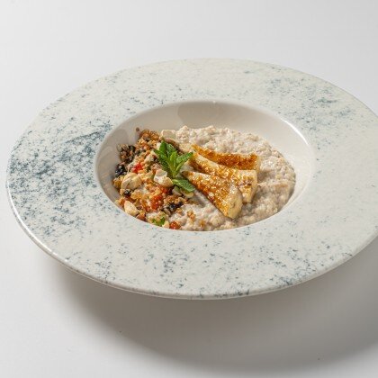 Каша овсяная с карамелизированным бананом